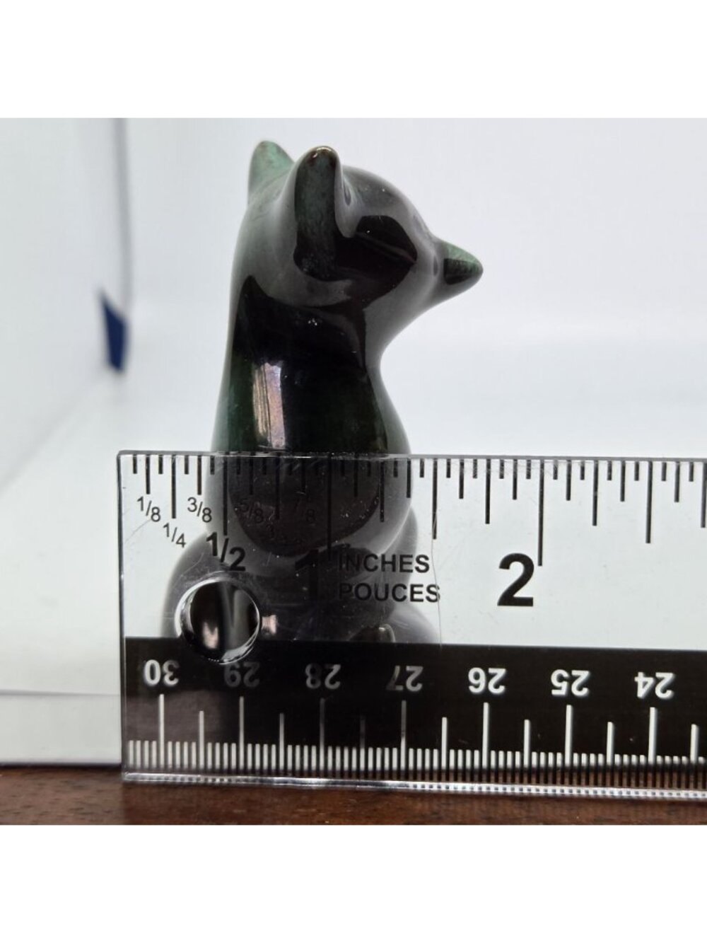Blue Mountain Pottery 2.75" Fox Mid Century Figurine Art Retro Green Deip Glaze - Picture 12 of 13